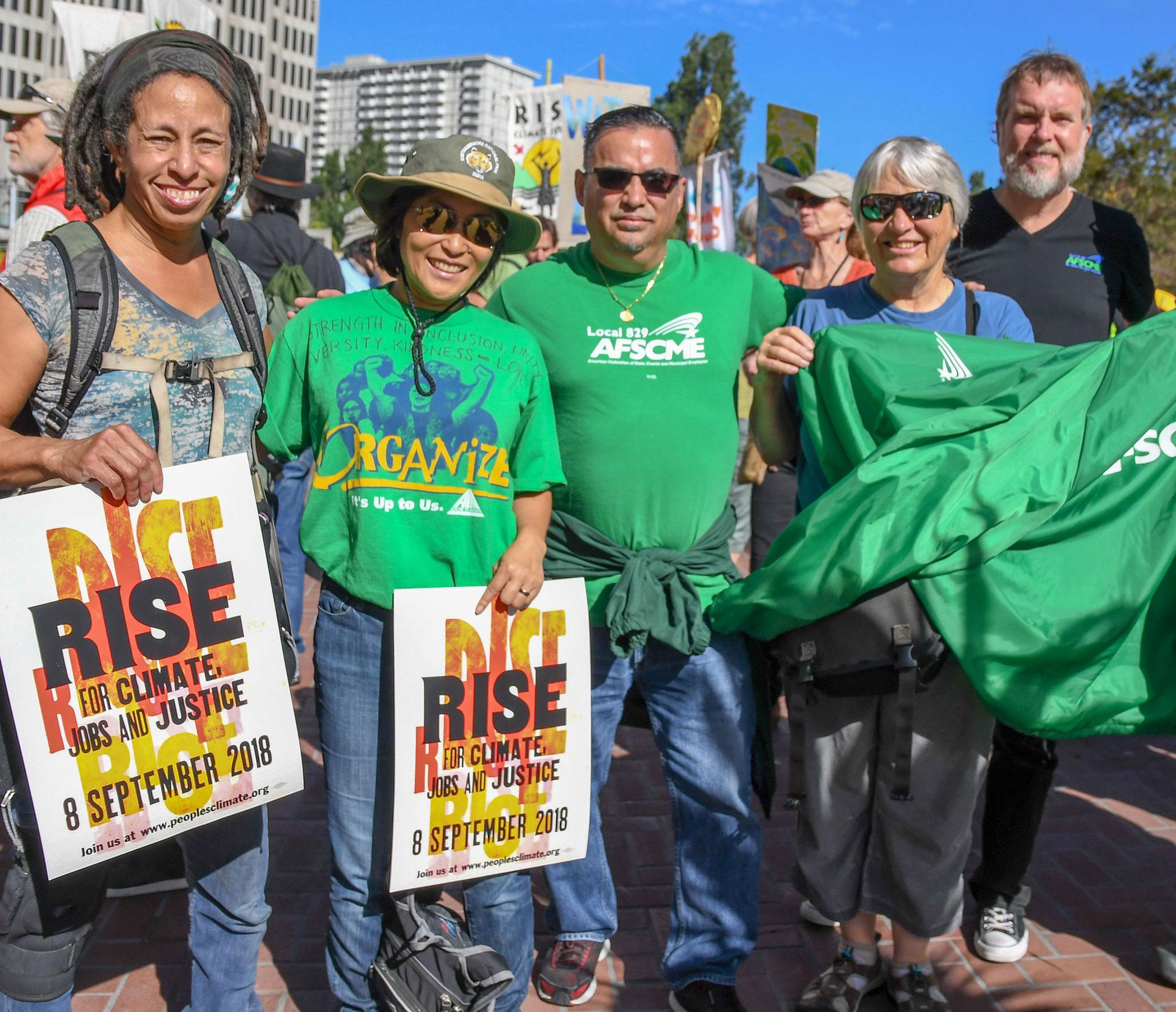 Charles Allen with Council 57 board member Eri Glans-Suzuki and former board members Felipe Donaire and Sharon Corkin at the Rise for Climate March in San Francisco.